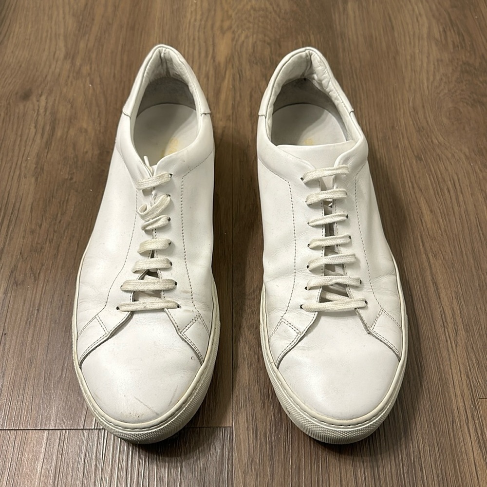 SVENSSON Men’s White Leather Ankle Sneakers in White 44EU/11US